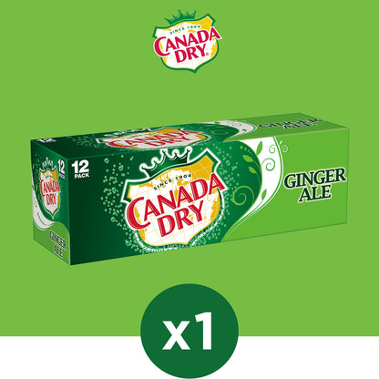 Canada Dry Zero Sugar Ginger Ale Soda, 12 fl oz cans (Pack of 12)