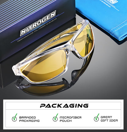 Nitrogen Polarized Wrap Around Sport Sunglasses for Men Women UV400 Protection Sun Glasses