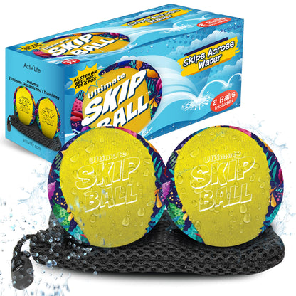 Activ Life The Ultimate Skip Ball – Water Bouncing Ball (2 Pack) Create Lasting Memories with Your Friends & Family at The Beach, Lake or Pool - Great for All Ages