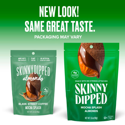 SkinnyDipped Snack Attack Minis Almond Variety Pack, Healthy Snack, Plant Protein, Gluten Free, 0.46 oz Mini Bags, Pack of 25