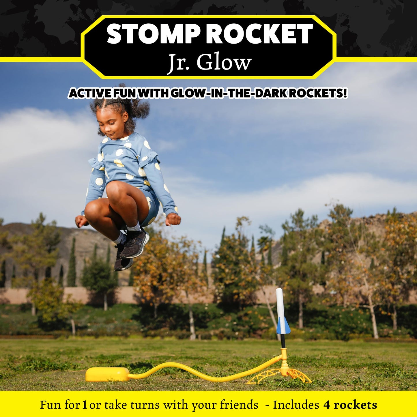 Stomp Rocket Jr Glow Rocket Refills - 3 Glow-in-The-Dark Rockets - Replacement Set for Soft Foam Rocket Launcher - Fun Outdoor Kids Toys Gift for Boys & Girls - Ages 3 & Up