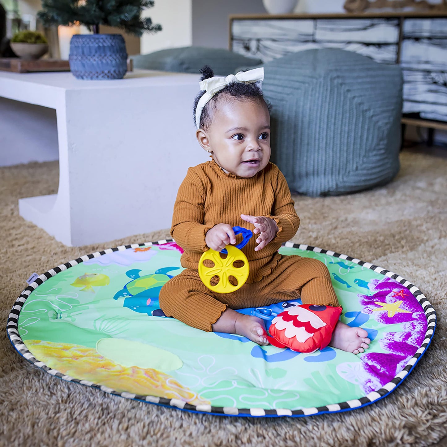 Baby Einstein 4-in-1 Kickin' Tunes Music and Language Play Gym and Piano Tummy Time Activity Mat