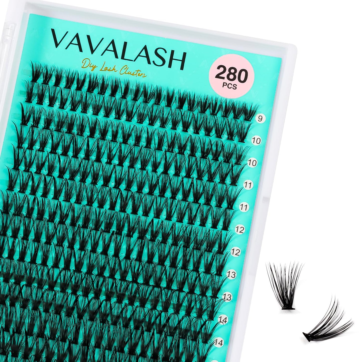 VAVALASH DIY Lash Extension Kit 280 Clusters Individual Lashes Kit 30D 40D 0.07D-10-16mm Lash Clusters, Lash Bond and Seal, Lash Tweezer for DIY Eyelash Extension at Home（Kit-30D+40D-0.07D-10-16MIX）