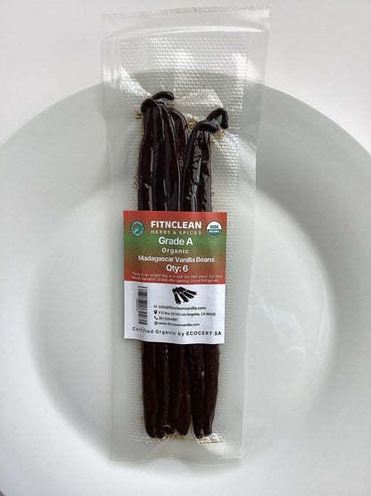 50 Organic Grade A Madagascar Vanilla Beans. Certified USDA Organic for Extract and all things Vanilla by FITNCLEAN VANILLA. ~5" Bulk Fresh Bourbon NON-GMO Pods.