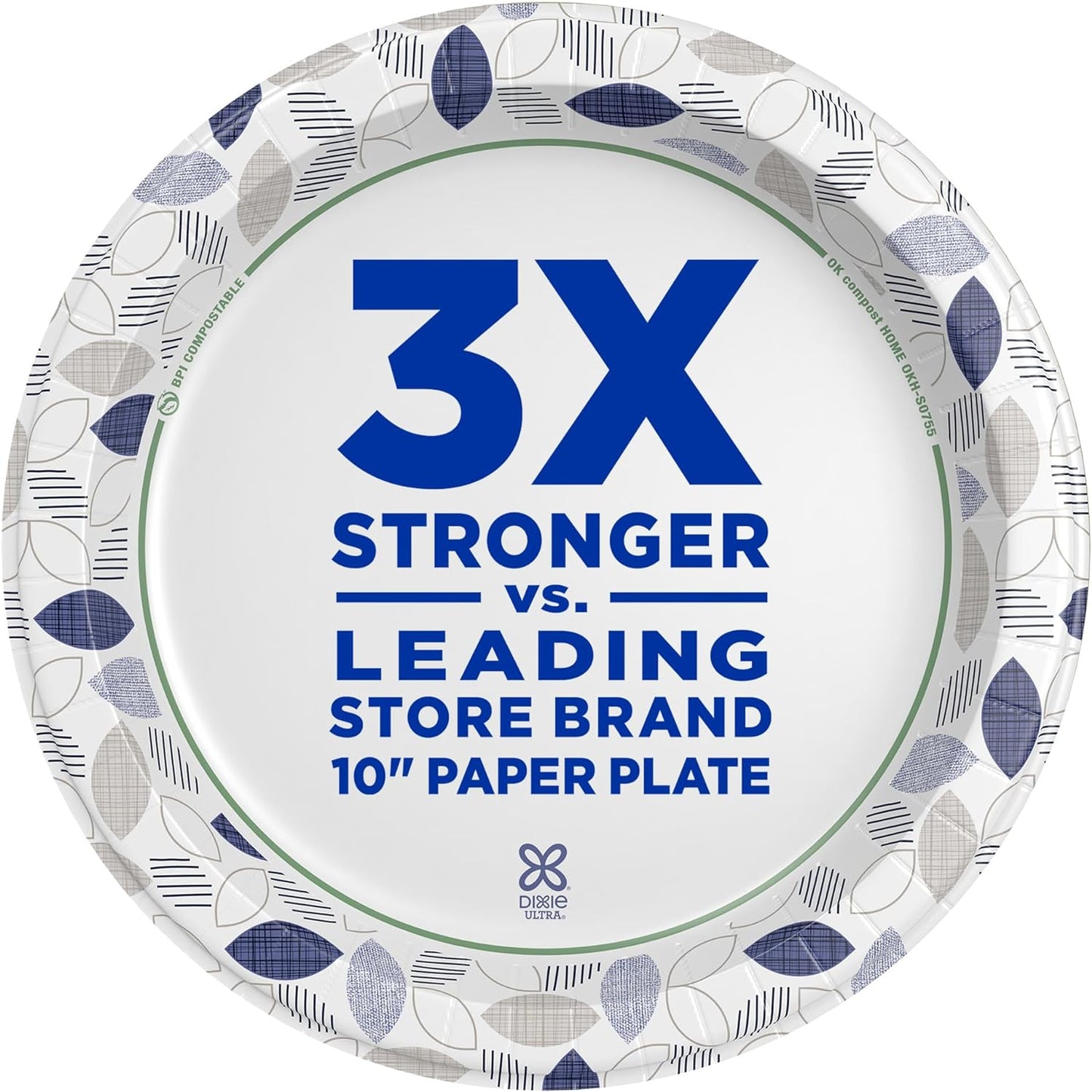 Dixie Ultra, Large Paper Plates, 10 Inch, 172 Count, 3X Stronger, Heavy Duty, Microwave-Safe, Soak-Proof, Cut Resistant, Disposable Plates For Heavy, Messy Meals