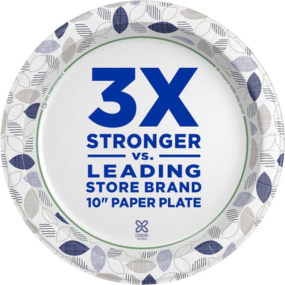 Dixie Ultra, Large Paper Plates, 10 Inch, 172 Count, 3X Stronger, Heavy Duty, Microwave-Safe, Soak-Proof, Cut Resistant, Disposable Plates For Heavy, Messy Meals