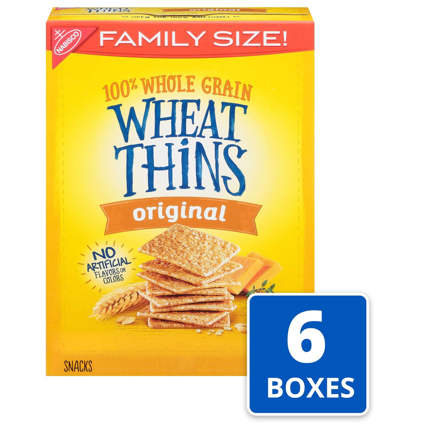 Wheat Thins Original Whole Grain Wheat Crackers, Party Size, 20 oz Box