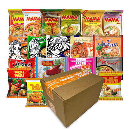 FOODIE BOXX Asian Instant Ramen Noodles Variety Pack with Cookies & Chopsticks (Dry)