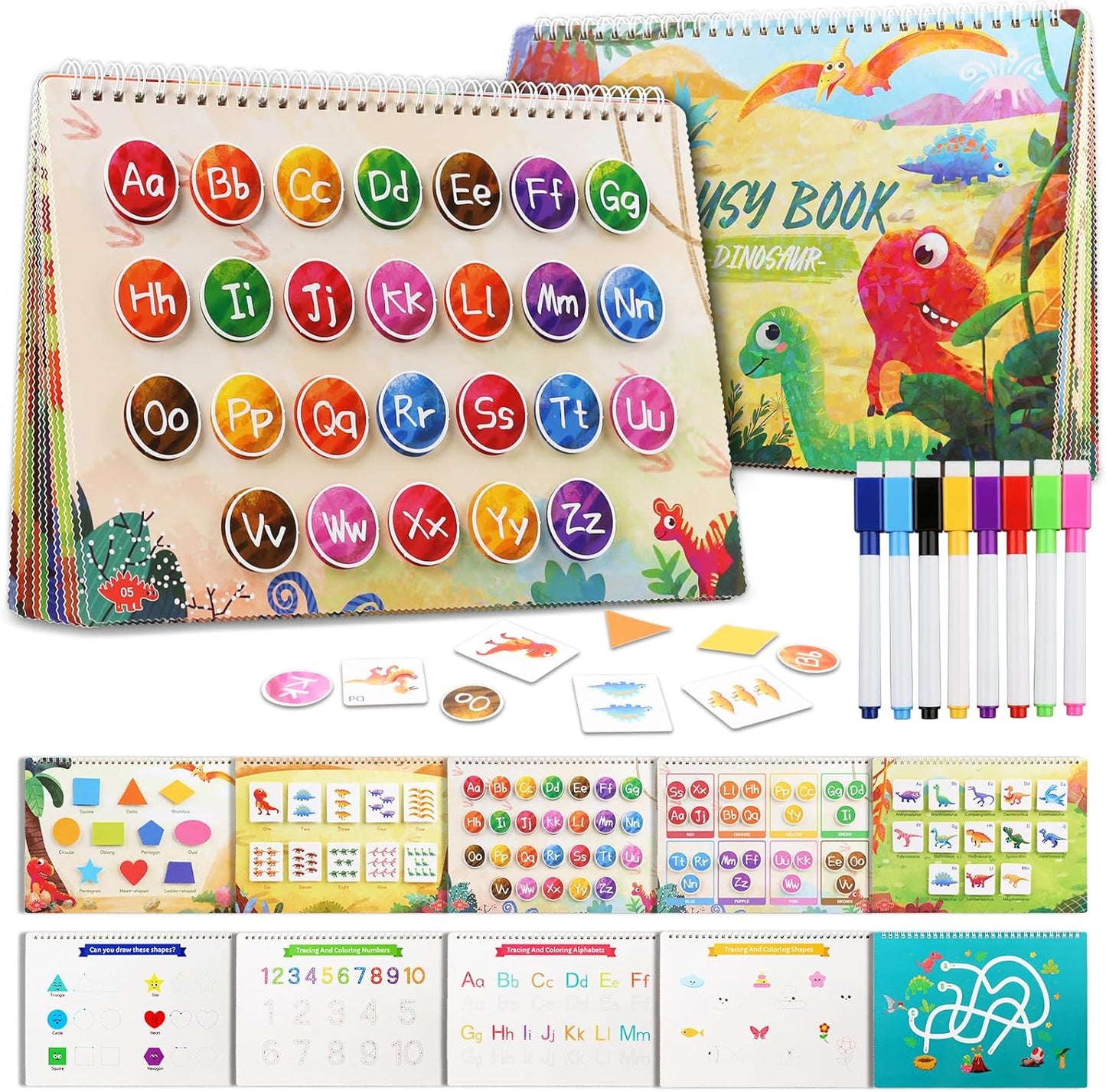 Montessori Toys Busy Book for Toddlers 1-3 2-4 3-5, Kindergarten Workbooks Wipe Clean Age 5-6, Preschool Learning Activities Book Age 2-3, Preschool Workbook Age 3-4, Pre K Workbooks Age 4-5 Dry Erase