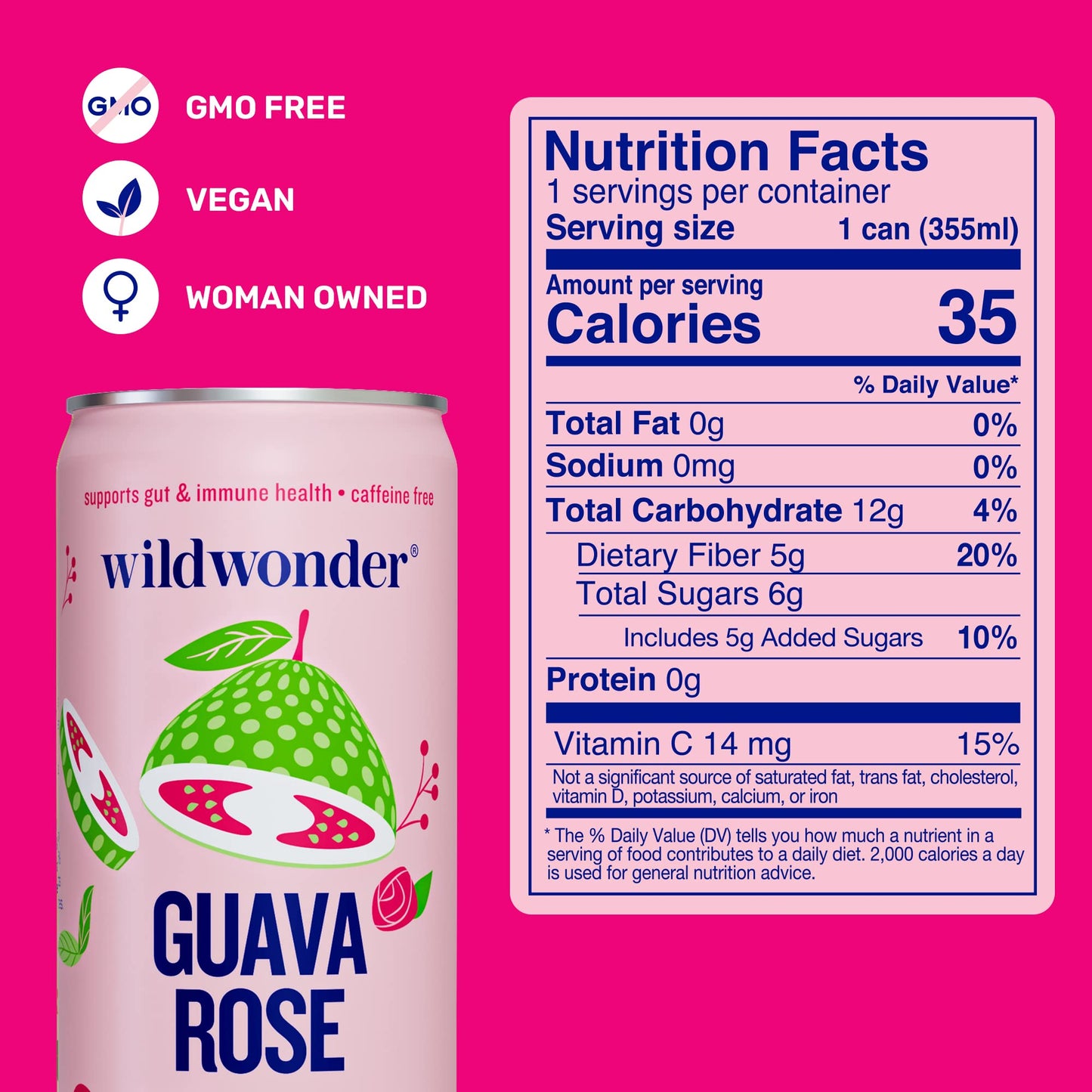 wildwonder Sparkling Probiotic Juice Drink w/Gut Health Immunity, Digestion Support, 5g Fiber, Live Probiotics, Caffeine Free, Organic, Low Sugar, 12pk 12oz, Strawberry Passion, As Seen on Shark Tank