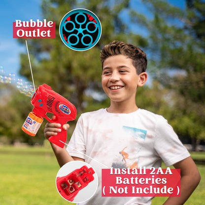 JOYIN 2 Kids Bubble Gun with 2 Bottles Bubble Refill Solution, Bubble Guns kids 4-8, Bubble Machine Gun for Toddlers 1-3, Bubble Gun Blaster Party Favors, Summer Toy, Outdoors, Easter, Birthday Gift