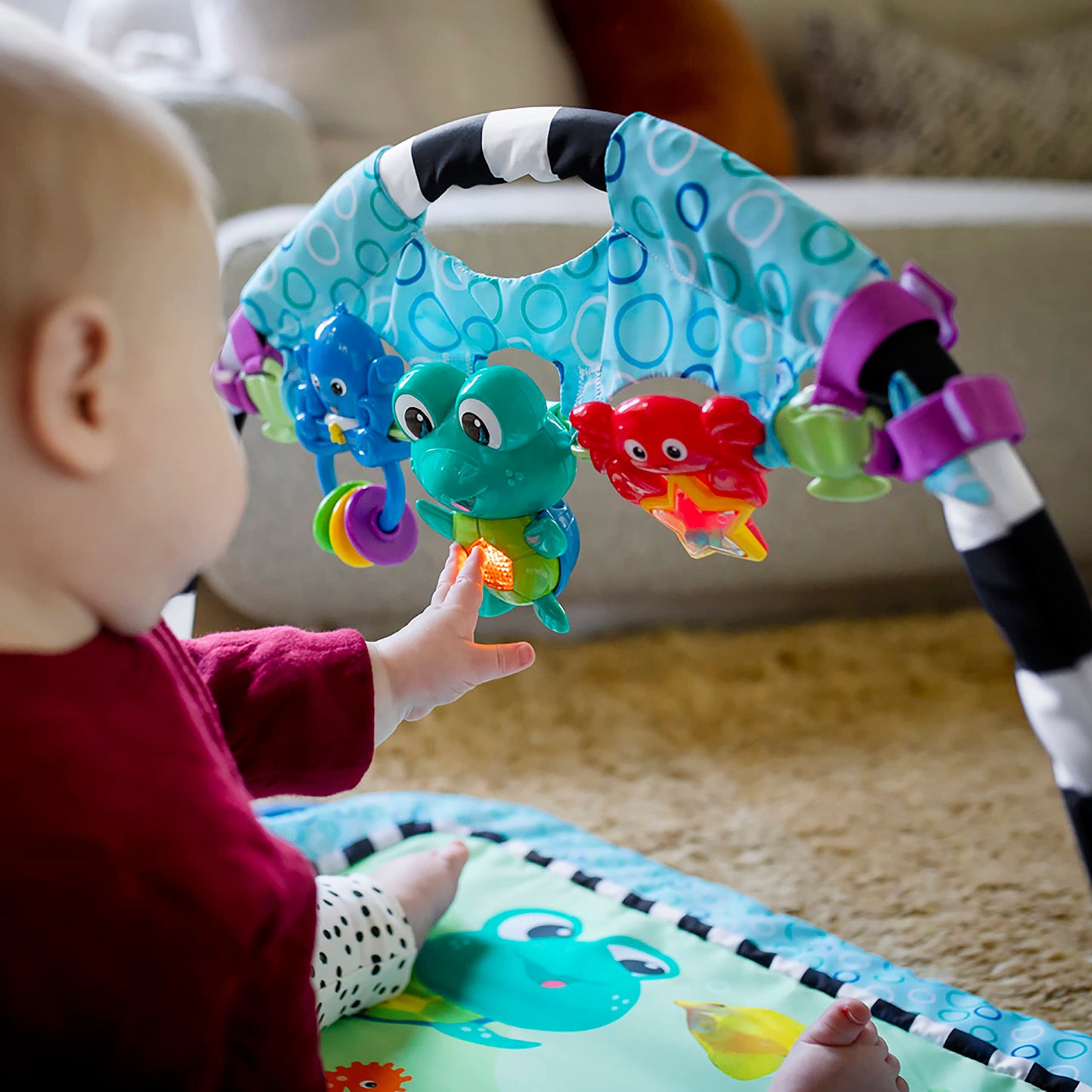 Baby Einstein 4-in-1 Kickin' Tunes Music and Language Play Gym and Piano Tummy Time Activity Mat