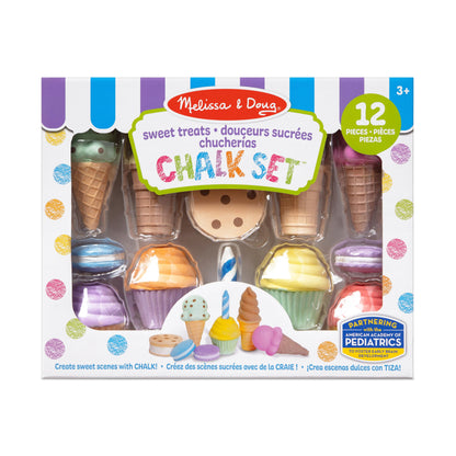 Melissa & Doug Ice Cream & Cake Chalk Set - Arts And Crafts For Kids, Sidewalk Chalk For Kids Ages 3+