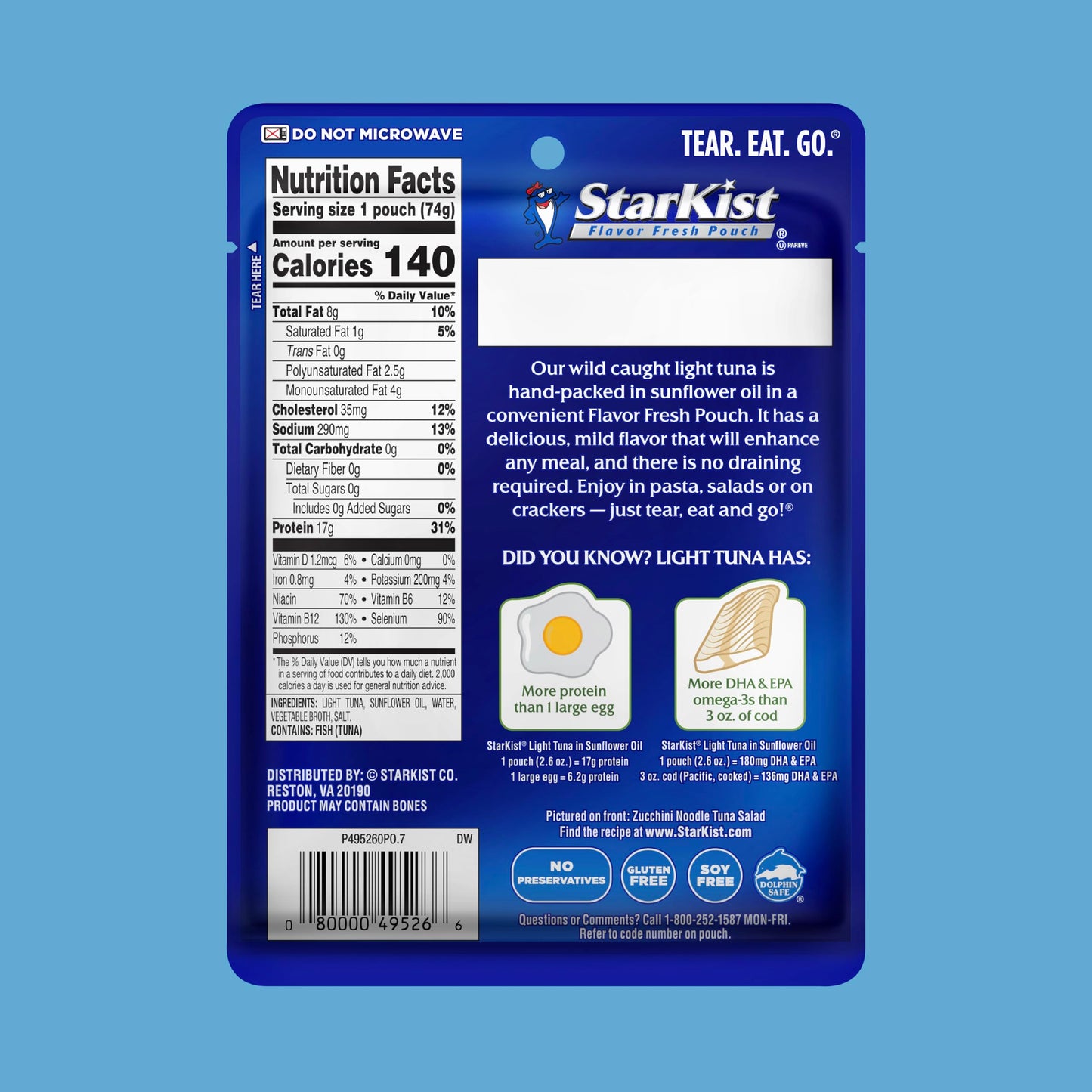 StarKist Chunk Light Tuna in Water, 2.6 Ounce (Pack of 10)