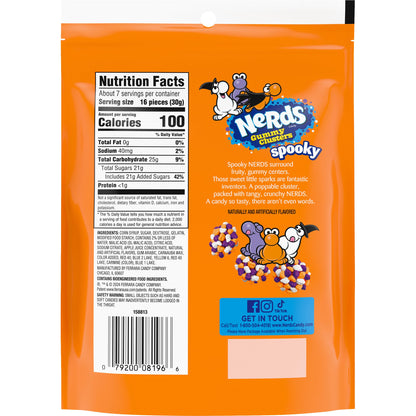 Nerds Gummy Clusters, Spooky Halloween Reclosable Bag, 8oz