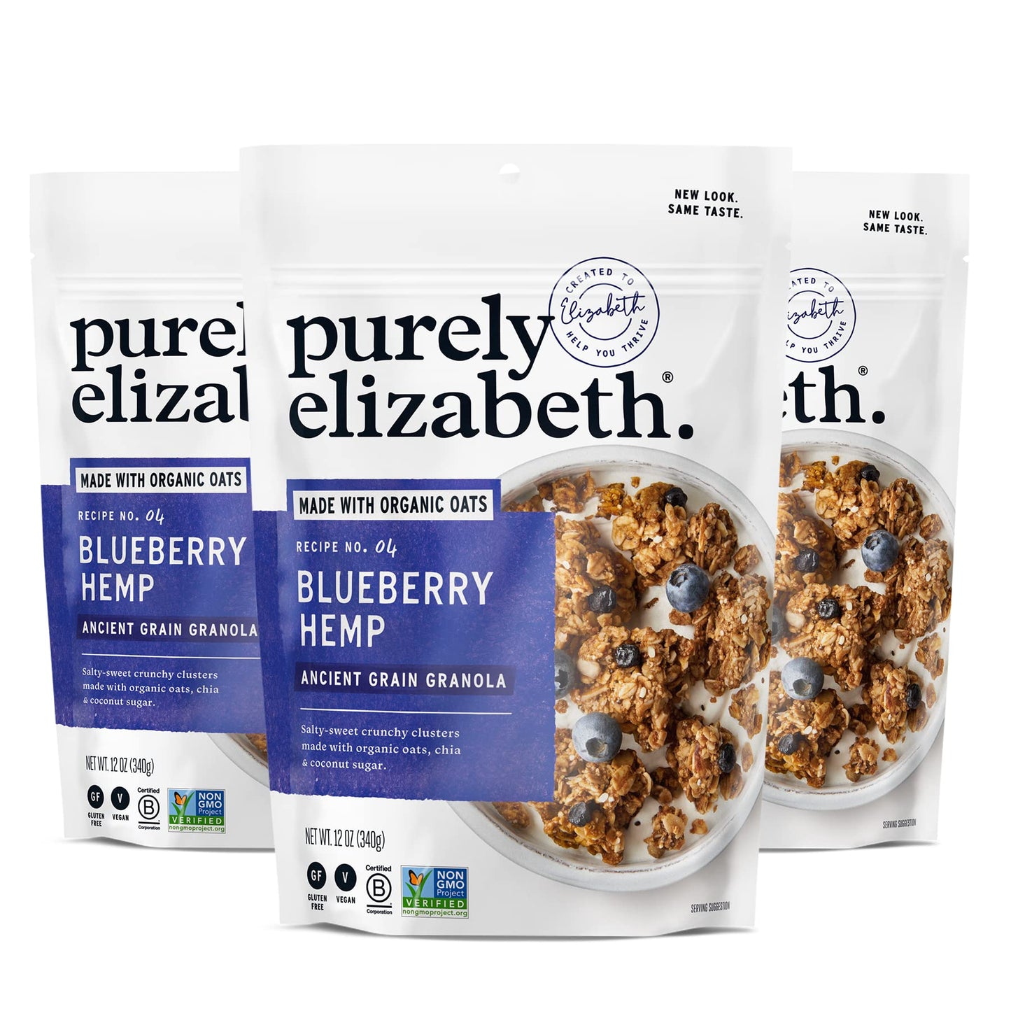 Purely Elizabeth Organic Original, Ancient Grain Granola, Gluten-Free, Non-GMO (3 Ct, 12oz Bags)