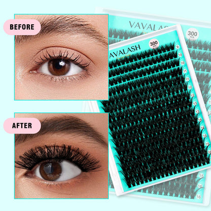 VAVALASH DIY Lash Extension Kit 280 Clusters Individual Lashes Kit 30D 40D 0.07D-10-16mm Lash Clusters, Lash Bond and Seal, Lash Tweezer for DIY Eyelash Extension at Home（Kit-30D+40D-0.07D-10-16MIX）