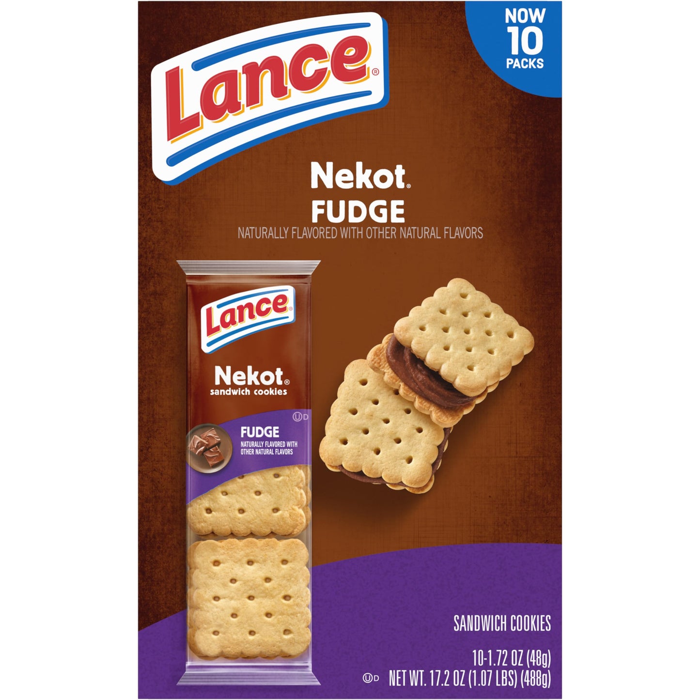 Lance Sandwich Crackers, Captain's Wafer Grilled Cheese, 10 Individual Packs, 6 Sandwiches Each