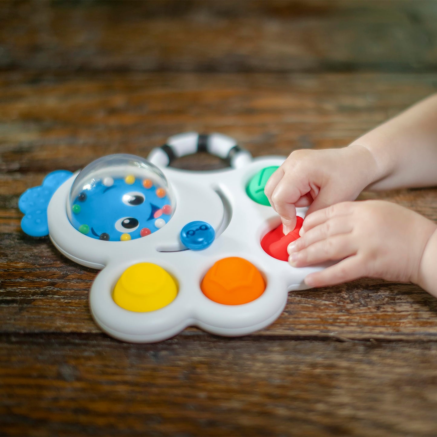 Baby Einstein Outstanding Opus The Octopus Sensory Rattle & Teether Multi-Use Toy, BPA Free & Chillable, 3 Months & up, Multicolored