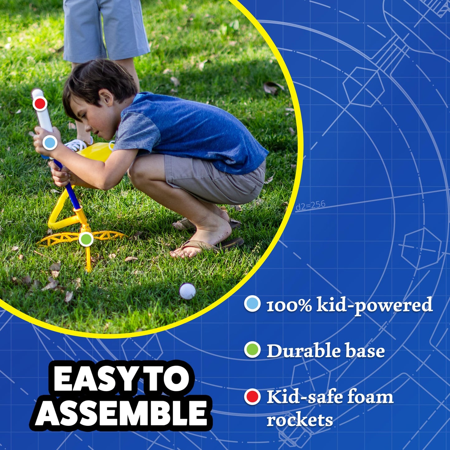 Stomp Rocket Jr Glow Rocket Refills - 3 Glow-in-The-Dark Rockets - Replacement Set for Soft Foam Rocket Launcher - Fun Outdoor Kids Toys Gift for Boys & Girls - Ages 3 & Up