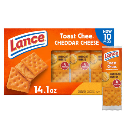 Lance Sandwich Crackers, Captain's Wafer Grilled Cheese, 10 Individual Packs, 6 Sandwiches Each