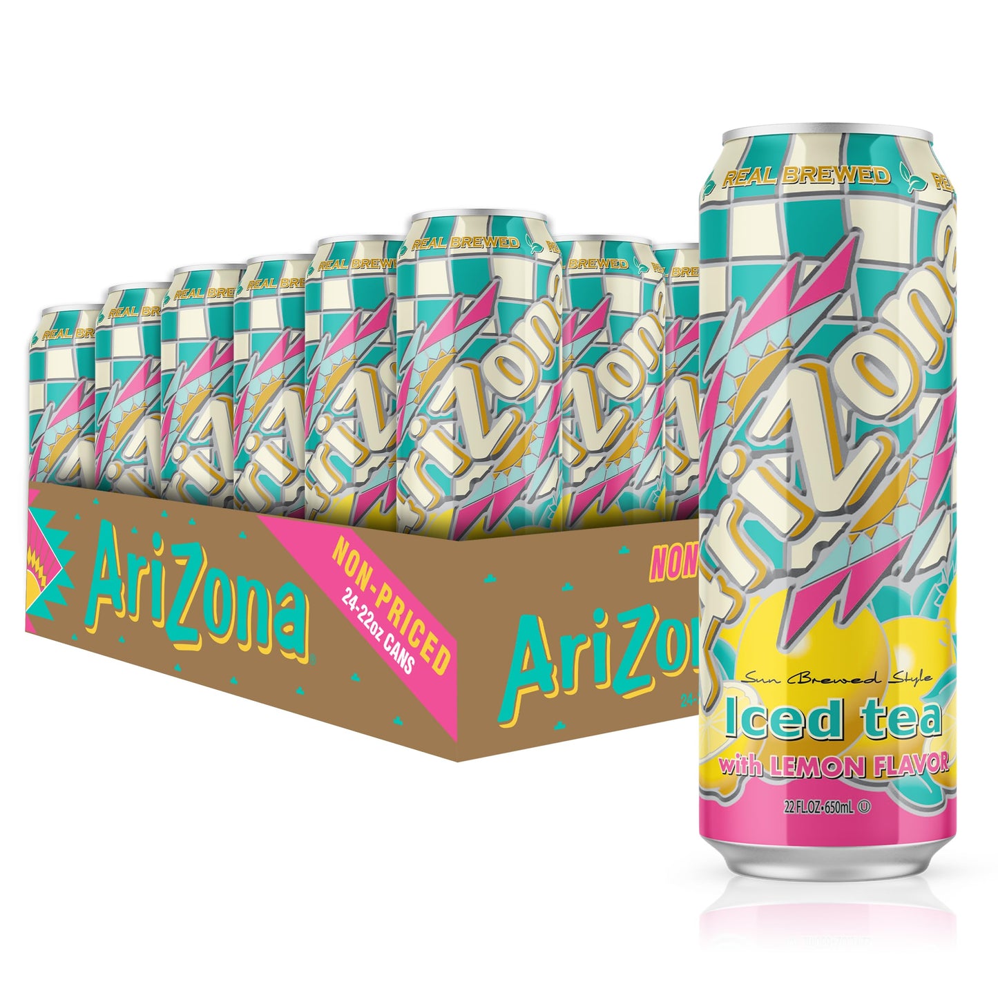 AriZona Green Tea with Ginseng and Honey - Big Can, 22 Fl Oz (Pack of 24)