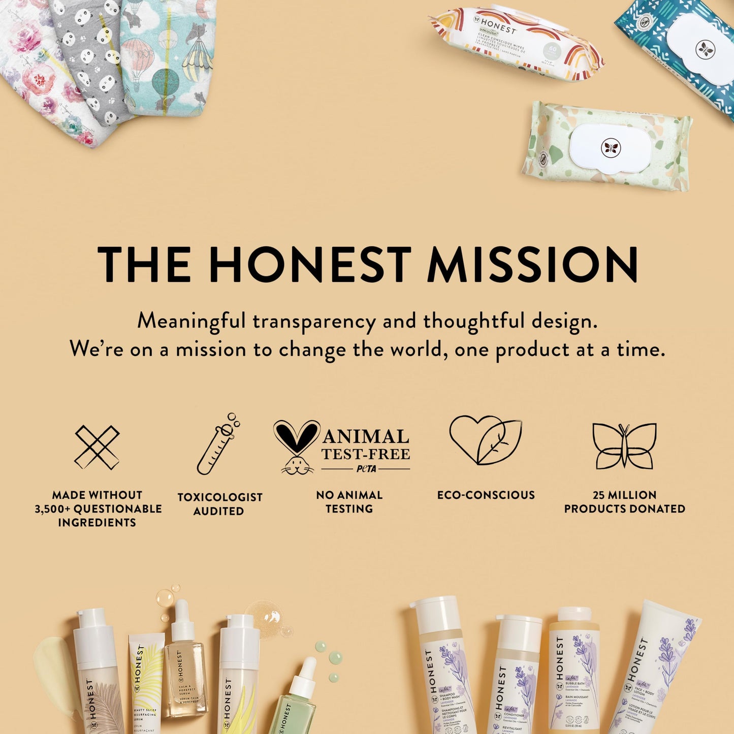 The Honest Company Clean Conscious Diapers | Plant-Based, Sustainable | Above It All + Pandas | Club Box, Size Newborn, 72 Count