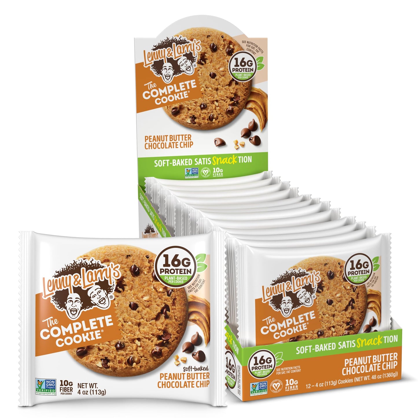 Lenny & Larry's The Complete Cookie, White Chocolate Flavored Macadamia, Soft Baked, 16g Plant Protein, Vegan, Non-GMO, 4 Ounce Cookie (Pack of 12)