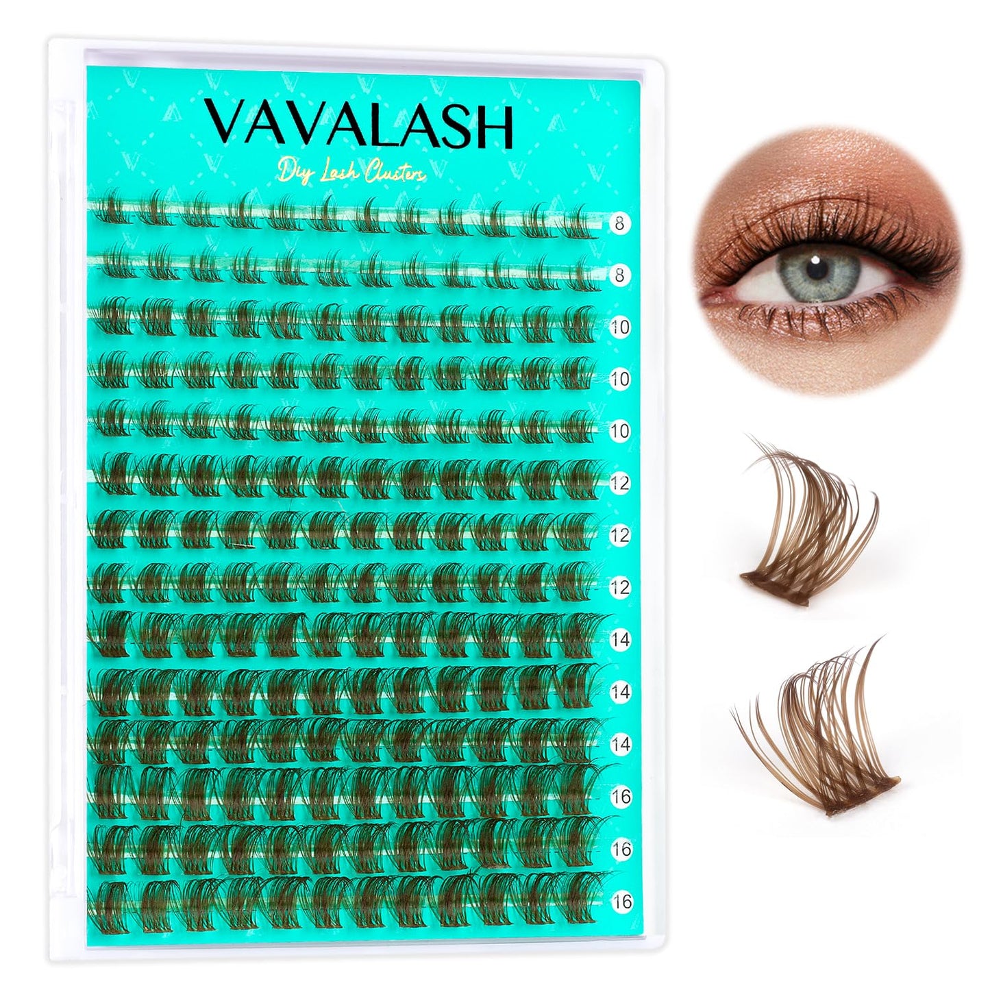 VAVALASH DIY Lash Extension Kit 280 Clusters Individual Lashes Kit 30D 40D 0.07D-10-16mm Lash Clusters, Lash Bond and Seal, Lash Tweezer for DIY Eyelash Extension at Home（Kit-30D+40D-0.07D-10-16MIX）