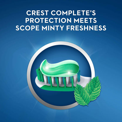 Crest Complete Whitening Scope Minty Toothpaste .85 Oz Travel Size 4 Pack