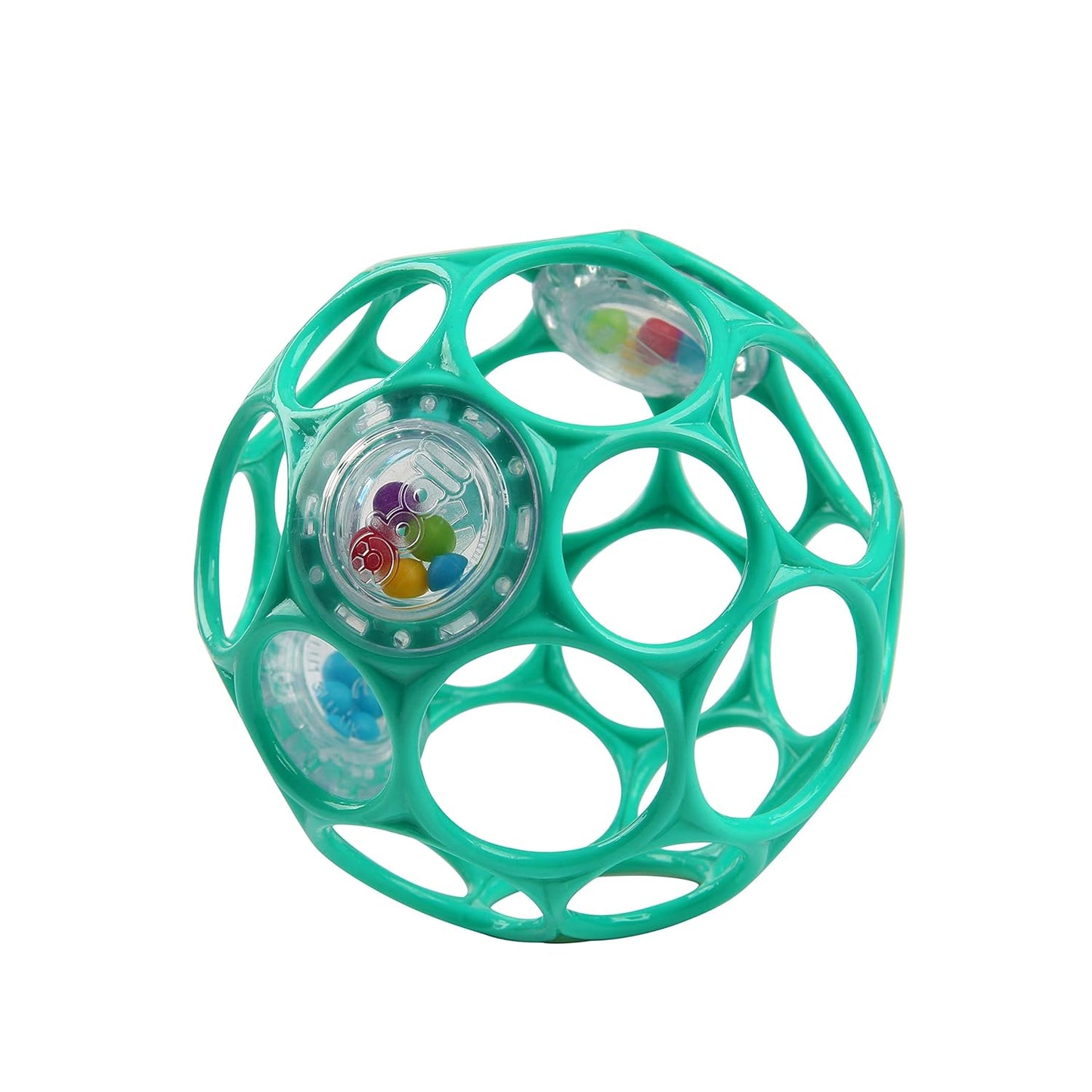 Bright Starts Oball Easy-Grasp Rattle BPA-Free Infant Toy in Teal, Age Newborn and up, 4 Inches