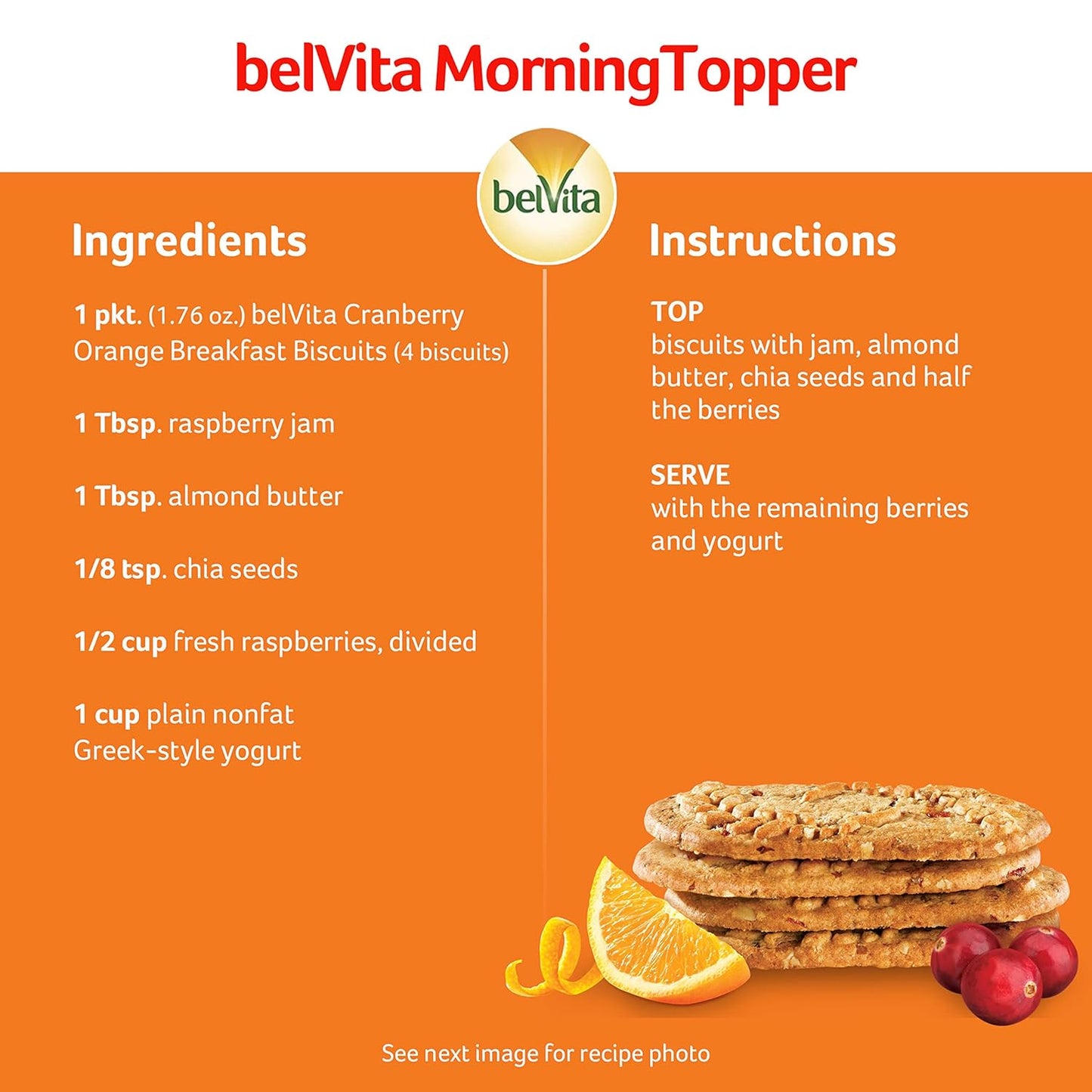 belVita Cranberry Orange Breakfast Biscuits, 8 Packs (4 Biscuits Per Pack)