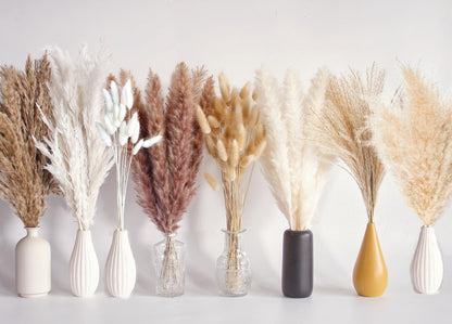 110 PCS Dried Pampas Grass Bouquet, Boho Table Decor, Bunny Tails Dried Flowers, Brown Pompas, White Pampas Grass for Wedding, Home, Rustic Party, Baby Shower Decorations