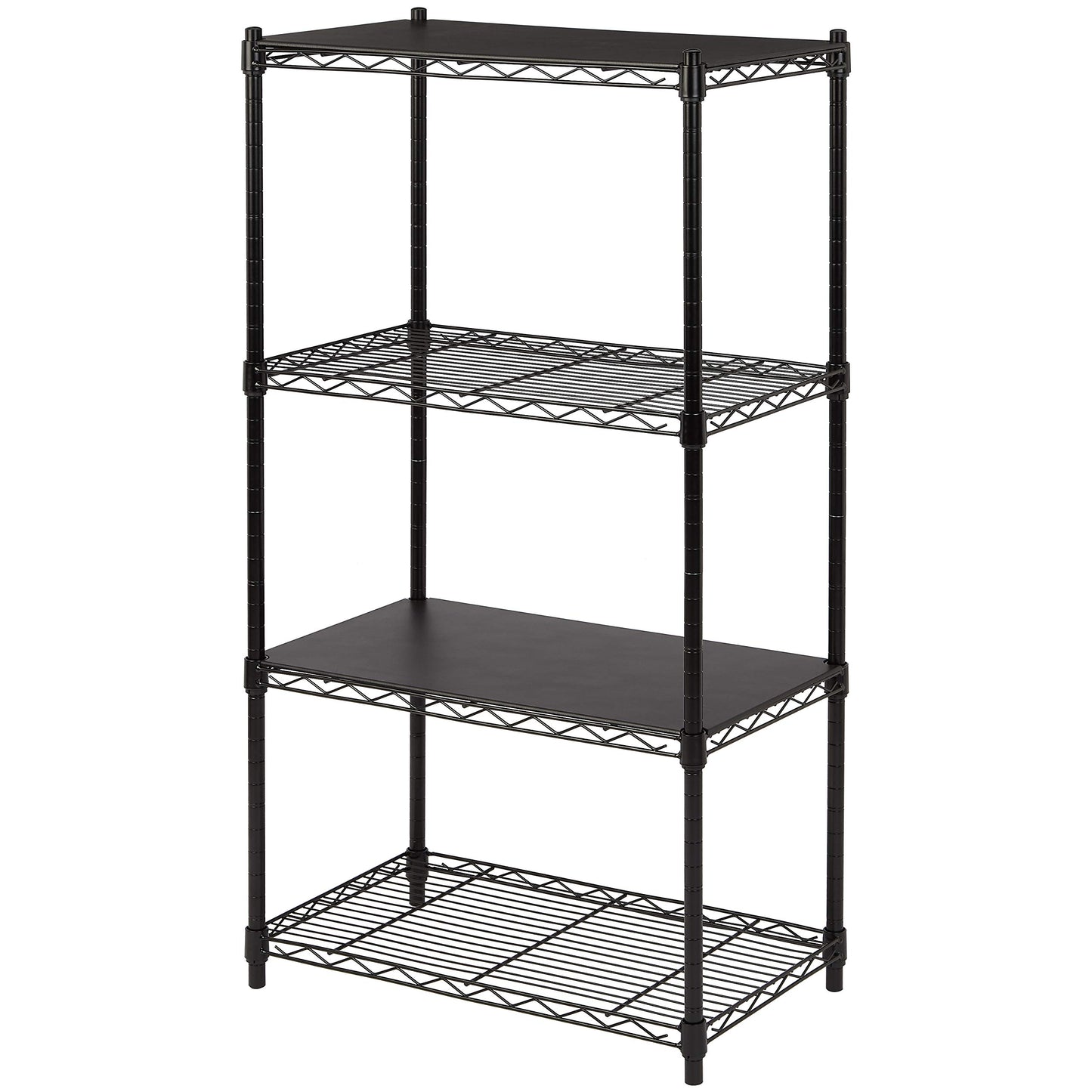 Amazon Basics 3-Shelf Adjustable, Heavy Duty Storage Shelving Unit (250 lbs loading capacity per shelf), Steel Organizer Wire Rack, 23.2"L x 13.4"W x 30"H, Black