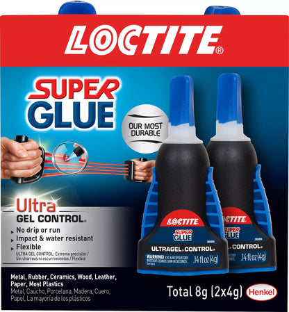 Loctite Super Glue Ultra Gel Control, Clear Superglue for Plastic, Wood, Metal, Crafts, & Repair, Cyanoacrylate Adhesive Instant Glue, Quick Dry - 0.14 fl oz Bottle, Pack of 1