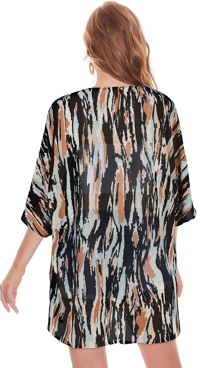 Womens Kimono Beach Cover Up Chiffon Cardigan Floral Tops Loose Capes