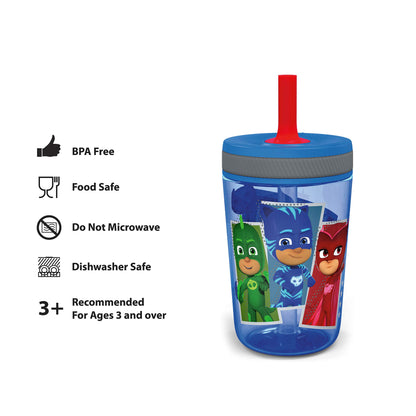 Zak Designs 15oz Bluey Kelso Tumbler Set, BPA-Free Leak-Proof Screw-On Lid with Straw Made of Durable Plastic and Silicone, Perfect Bundle for Kids, 2 Count (Pack of 1)