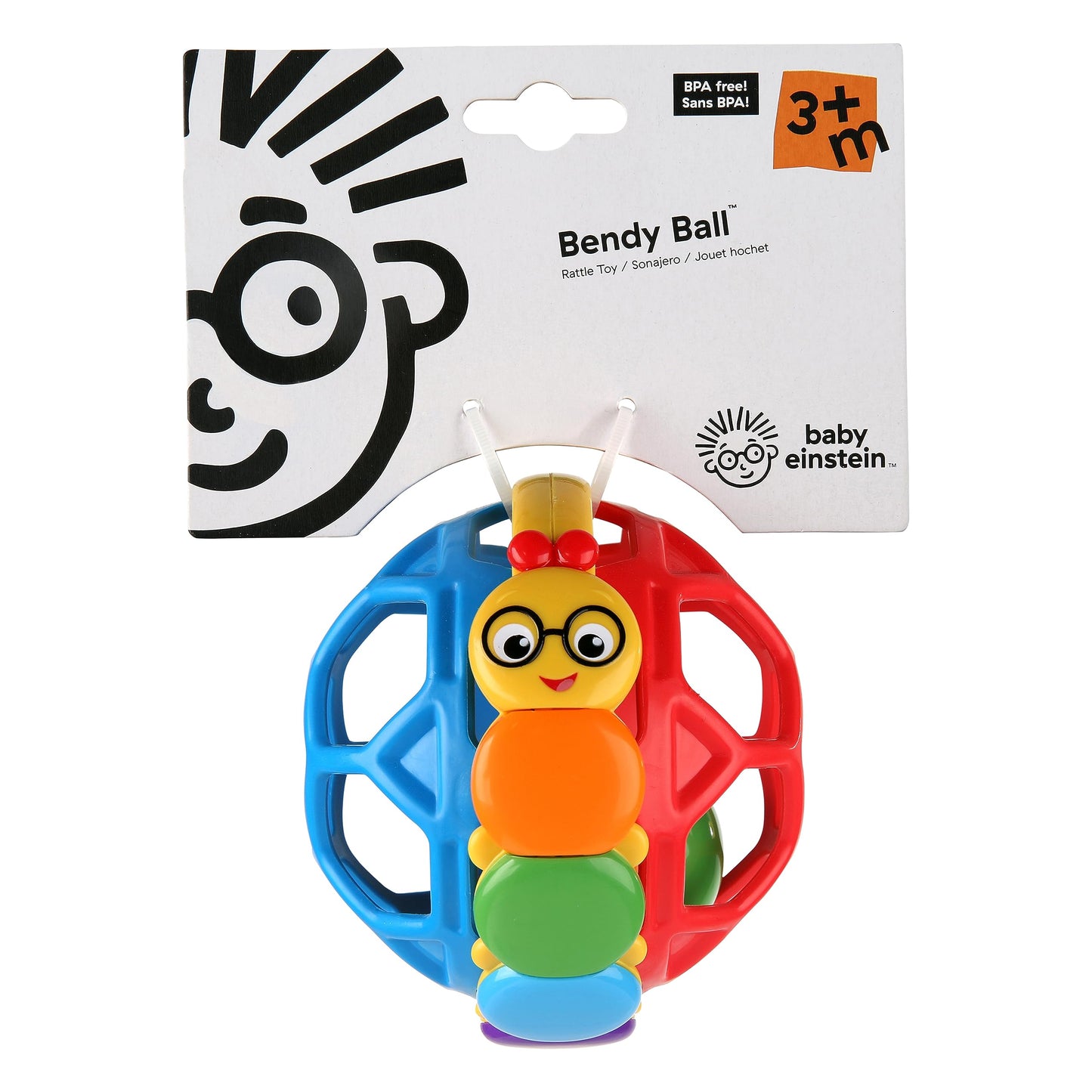 Baby Einstein Outstanding Opus The Octopus Sensory Rattle & Teether Multi-Use Toy, BPA Free & Chillable, 3 Months & up, Multicolored