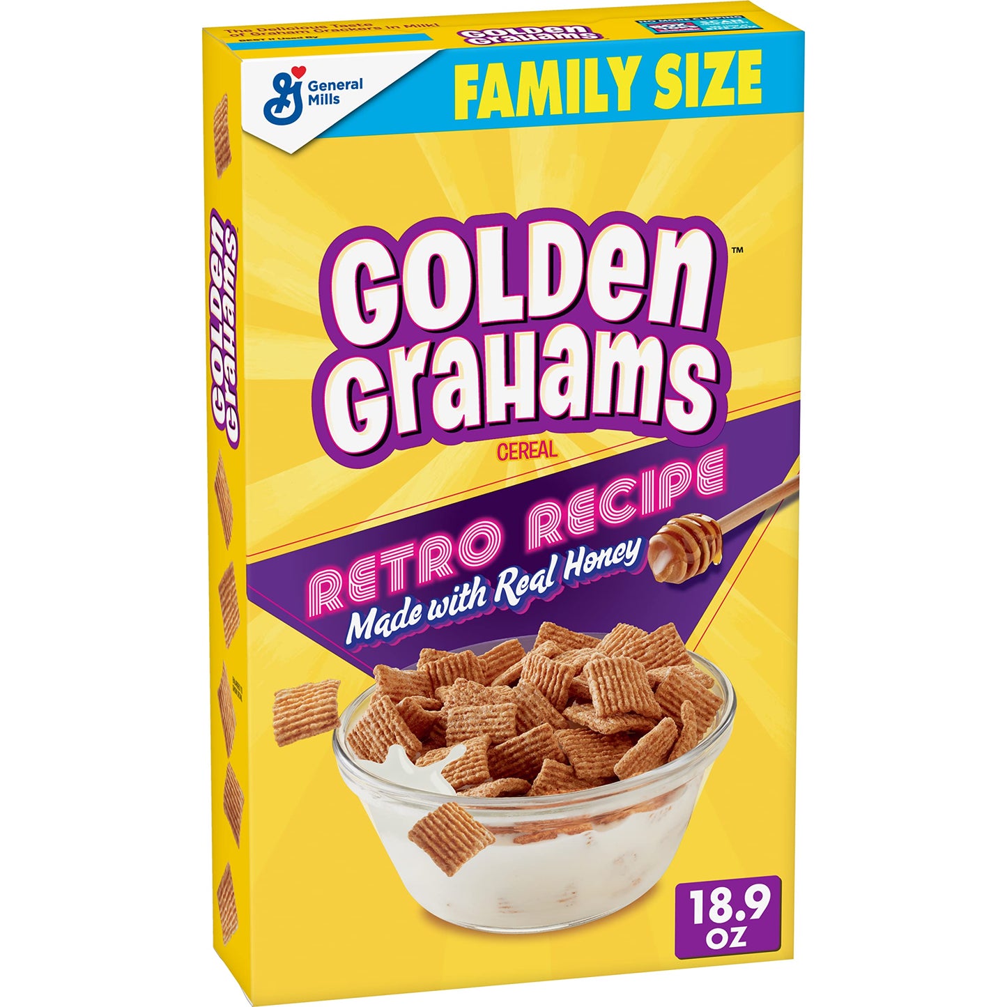 Golden Grahams Breakfast Cereal, Graham Cracker Taste, Whole Grain, Giant Size, 27.6 oz