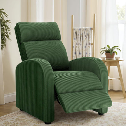 YESHOMY Recliner Chair for Adults, Adjustable Modern Single Sofa with Padded Seat Backrest for Living Room, with Lumbar Support, Green