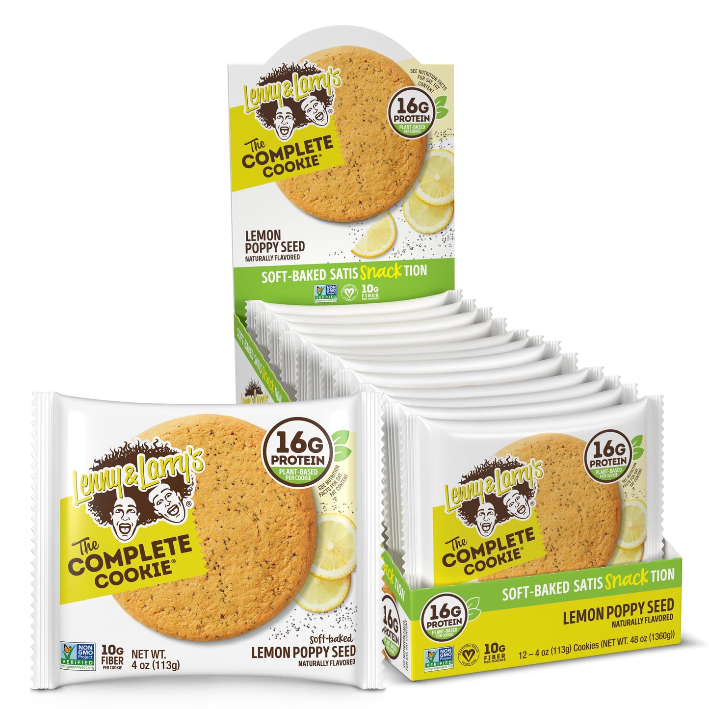 Lenny & Larry's The Complete Cookie, White Chocolate Flavored Macadamia, Soft Baked, 16g Plant Protein, Vegan, Non-GMO, 4 Ounce Cookie (Pack of 12)