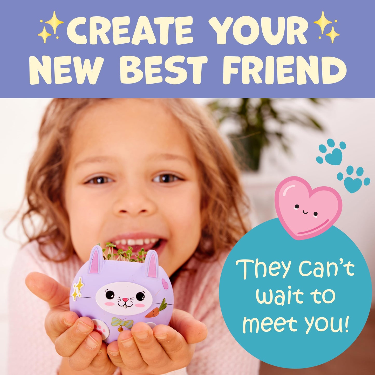 Creativity for Kids Plant-A-Pet: Kitty - Arts and Crafts for Kids Ages 6-8+, Gifts for Girls and Stocking Stuffers for Kids, Boy and Girl Toys, Chia Seed Plant Pet for Kids