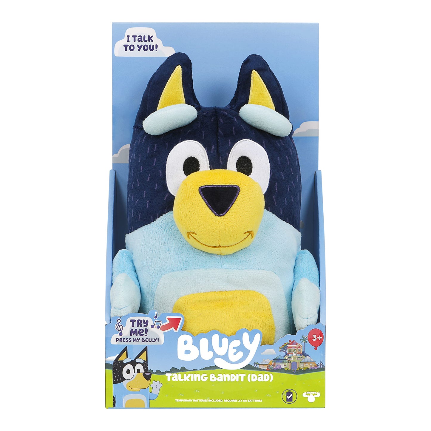 Bluey - 12" Talking Bingo Plush - Interactive - Sing Along with Bingo, 9 Different Phrases, Multicolor, 17137