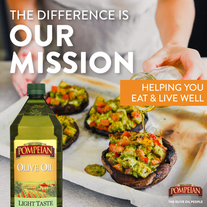 Pompeian Light Taste Olive Oil, Subtle Flavor, Perfect for Frying & Baking, Naturally Gluten Free, Non-Allergenic, Non-GMO, 32 FL. OZ.