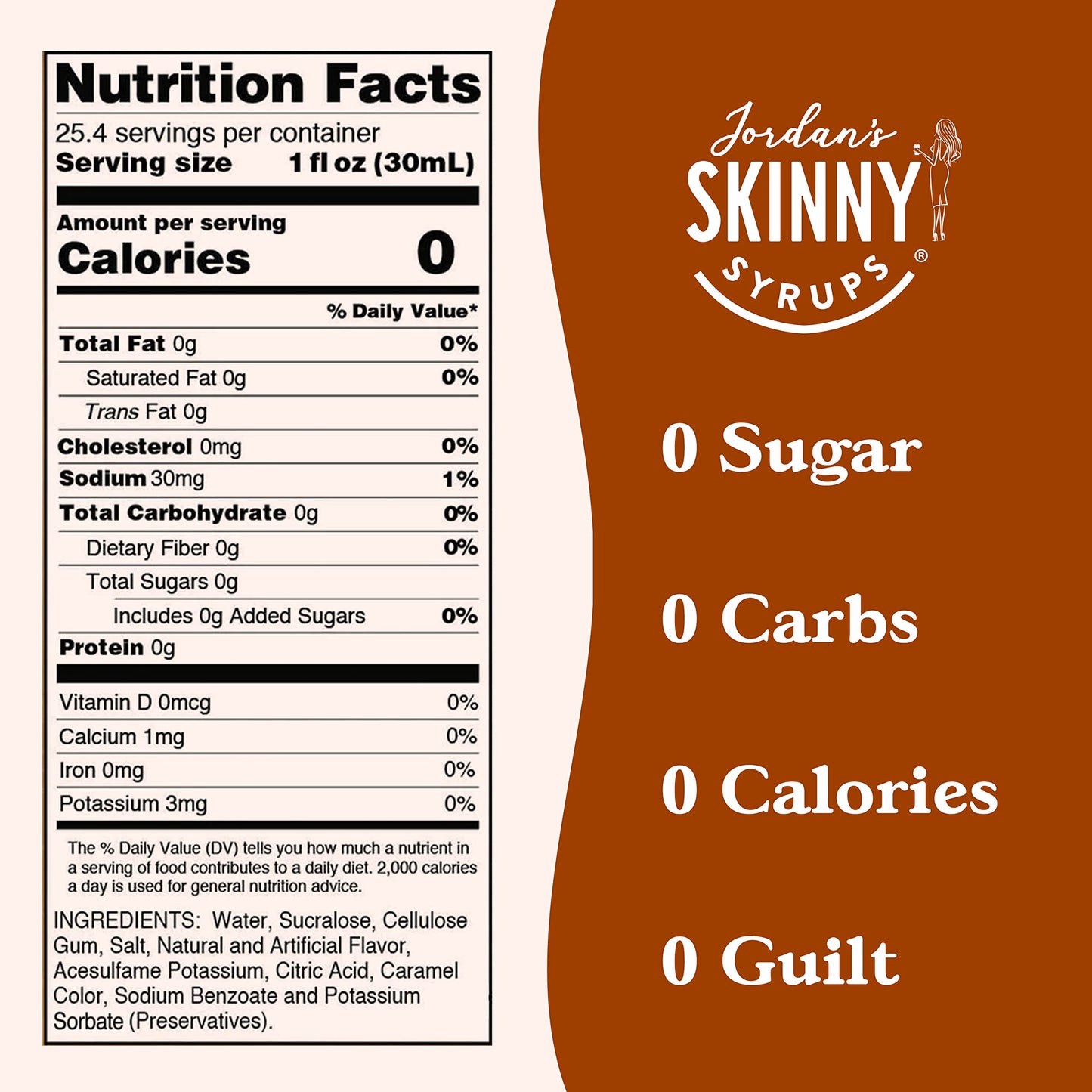 Jordan's Skinny Syrups Sugar Free Coffee Syrup, Vanilla Flavor Drink Mix, Zero Calorie Flavoring for Chai Latte, Protein Shake, Food and More, Gluten Free, Keto Friendly, 25.4 Fl Oz, 2 Pack