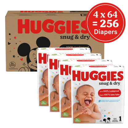 Huggies Size 2 Diapers, Snug & Dry Baby Diapers, Size 2 (12-18 lbs), 100 Count, Packaging May Vary