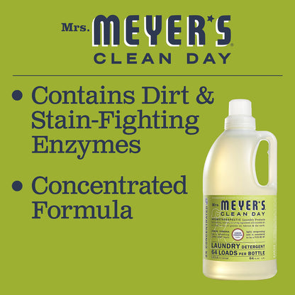 MRS. MEYER'S CLEAN DAY Liquid Laundry Detergent, Biodegradable Formula Infused with Essential Oils, Lavender, 64 oz (64 Loads)