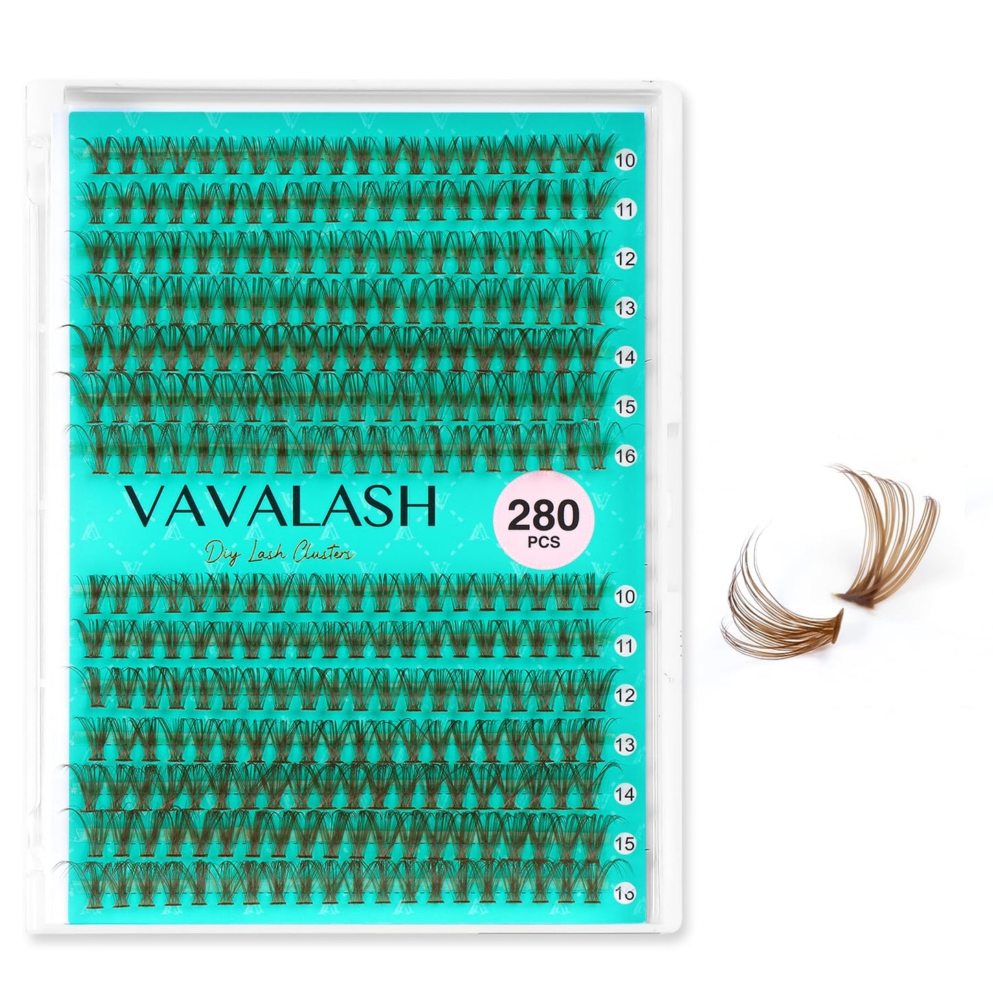 VAVALASH DIY Lash Extension Kit 280 Clusters Individual Lashes Kit 30D 40D 0.07D-10-16mm Lash Clusters, Lash Bond and Seal, Lash Tweezer for DIY Eyelash Extension at Home（Kit-30D+40D-0.07D-10-16MIX）