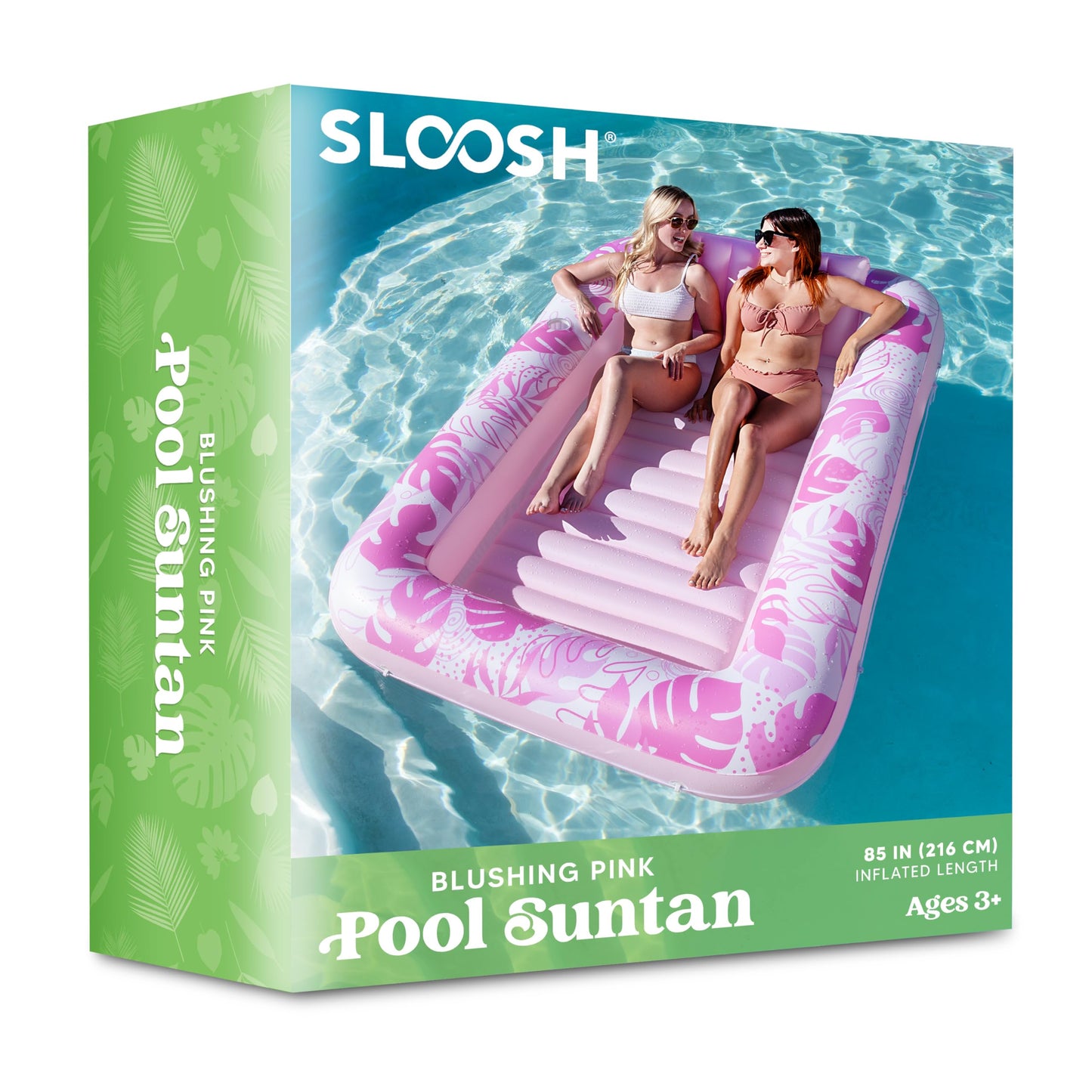 Sloosh Inflatable Tanning Pool Lounger Float for Adults, 70" x 46" Large Suntan Tub Pool Floats Sun Tan Tub Ice Bath Tub Tanning Bed Blow up Pool Raft Lounge Floatie, L-Blue