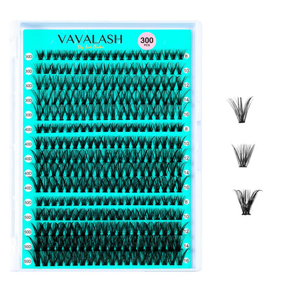 VAVALASH DIY Lash Extension Kit 280 Clusters Individual Lashes Kit 30D 40D 0.07D-10-16mm Lash Clusters, Lash Bond and Seal, Lash Tweezer for DIY Eyelash Extension at Home（Kit-30D+40D-0.07D-10-16MIX）